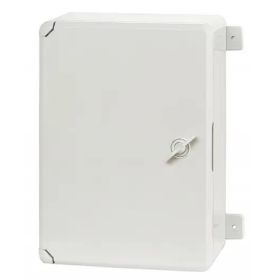 Porta in plastica grigia per quadro elettrico IP65 200x300x130mm-Leggi tutto