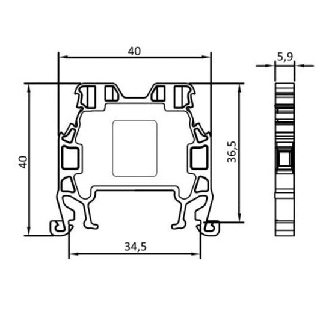 Bloque de terminales de tornillo para riel DIN 2,5 mm², 2 hilos, gris-Leer más