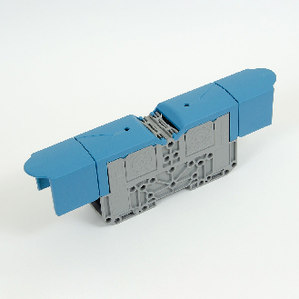 Morsetto di connessione a vite 150 mm² M12 per guida DIN con coperchio protettivo-Leggi tutto