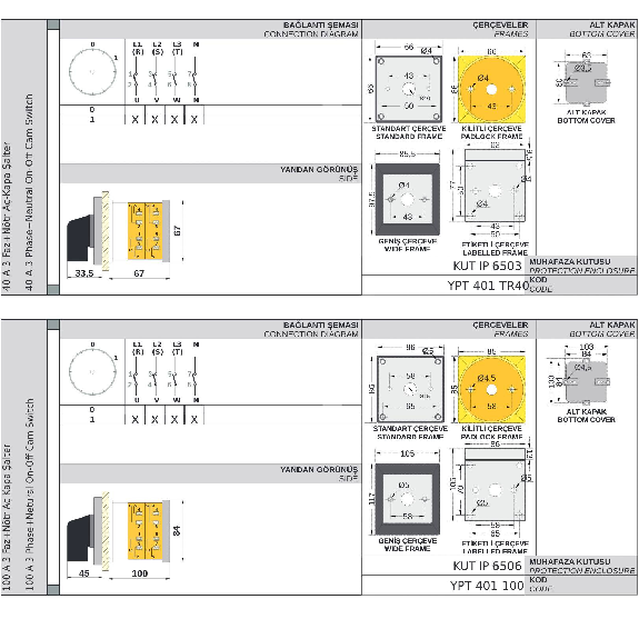 Interruptor rotativo 40A 4 polos-Leer más