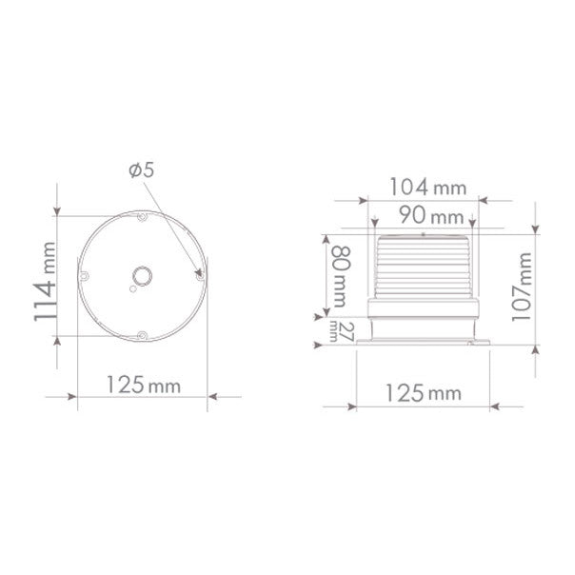 Gyrophare avec buzzer ø90mm 85-250V AC/DC-Lire la description