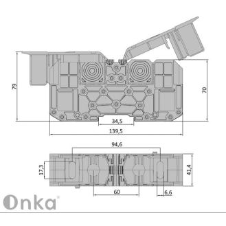 Morsetto di connessione a vite 150 mm² M12 per guida DIN-Leggi tutto