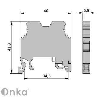 Bloque de terminal de tornillo para riel DIN 2,5 mm², 2 hilos, gris-Leer más