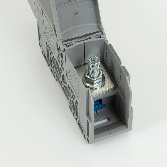 Morsetto di connessione a vite 120 mm² per guida DIN con coperchio protettivo-Leggi tutto