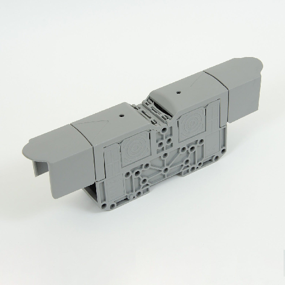 Morsetto di connessione a vite 120 mm² per guida DIN con coperchio protettivo-Leggi tutto