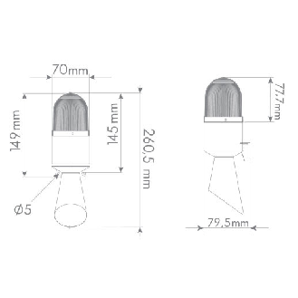 Alarmsirene mit optischer Signalisierung ø70mm-Beschreibung lesen