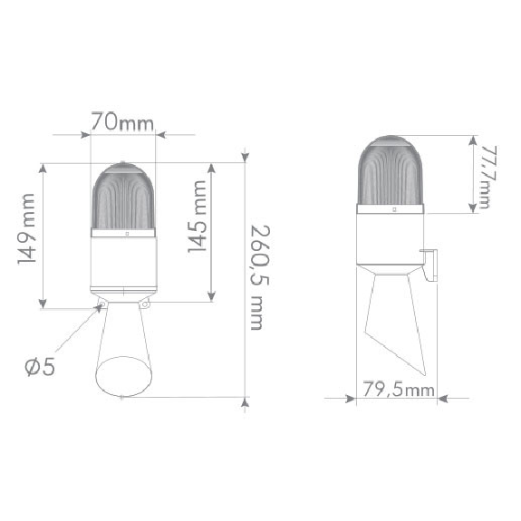 Sirena d'allarme con segnalazione ottica ø70mm-Leggi tutto