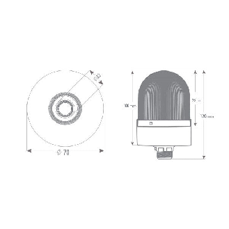 Segnalatore luminoso con cicalino ø70 mm-Leggi tutto