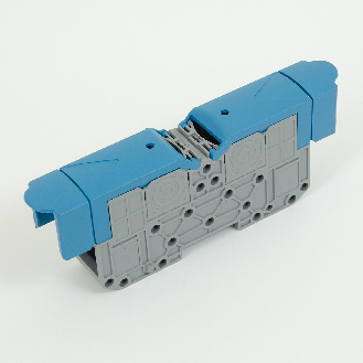 Morsetto di connessione a vite 95 mm² per guida DIN con coperchio protettivo, blu-Leggi tutto