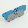 Morsetto di connessione a vite 95 mm² per guida DIN con coperchio protettivo, blu