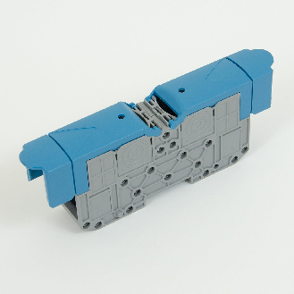 Morsetto di connessione a vite 95 mm² per guida DIN con coperchio protettivo, blu-Leggi tutto
