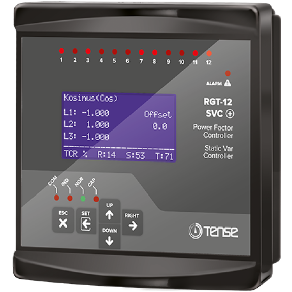 Contrôleur de puissance réactive 12 niveaux avec RS485 ModBus RTU-Lire la description
