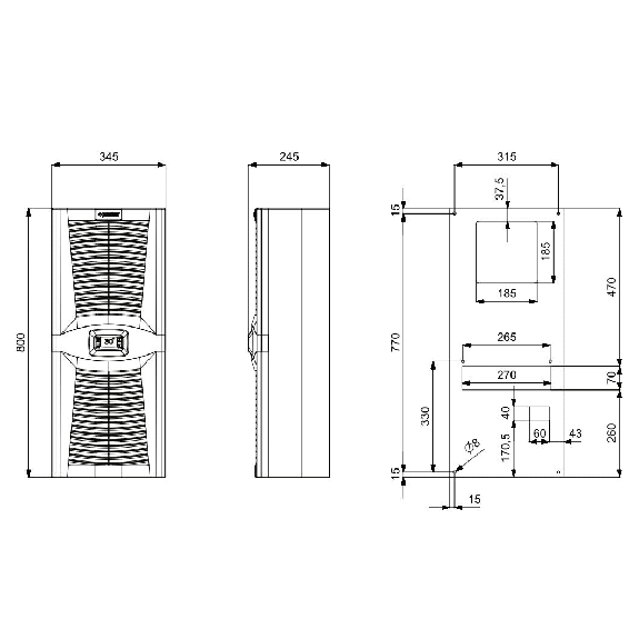 Climatiseur pour tableaux électriques 1100W-Lire la description
