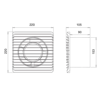 Ventilatore assiale a parete 150 mm 280 m3/h-Leggi tutto