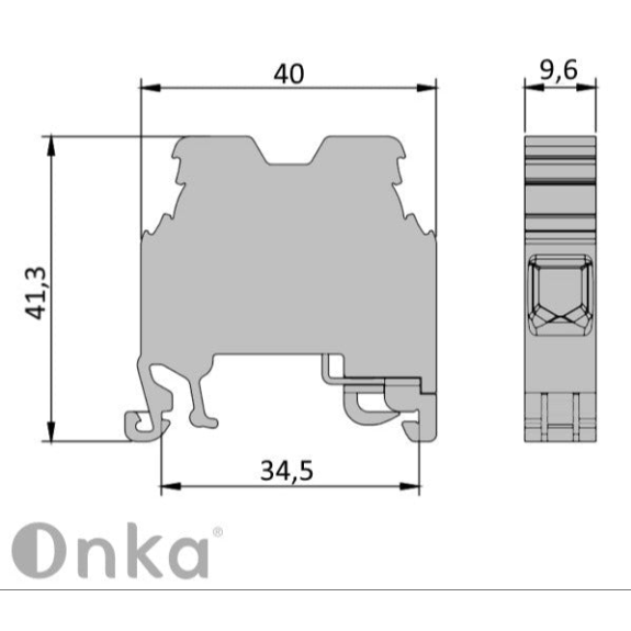 Morsetto di connessione a vite per guida DIN 10 mm², 2 fili, grigio-Leggi tutto