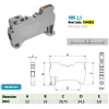 Bornier hybride à vis/ressort 2,5 mm² pour rail DIN