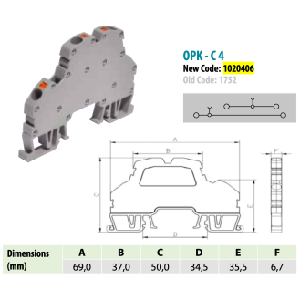 Morsetto di connessione a molla 4 mm², 2 livelli, per guida DIN-Leggi tutto