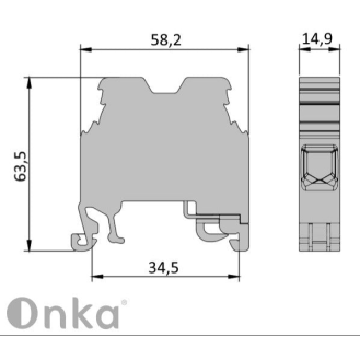 Morsetto di connessione a vite per guida DIN 35 mm², 2 fili, grigio-Leggi tutto