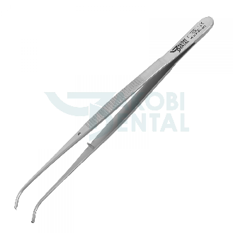 Pinza chirurgica per tessuti curva 125mm in acciaio inossidabile-Leggi tutto