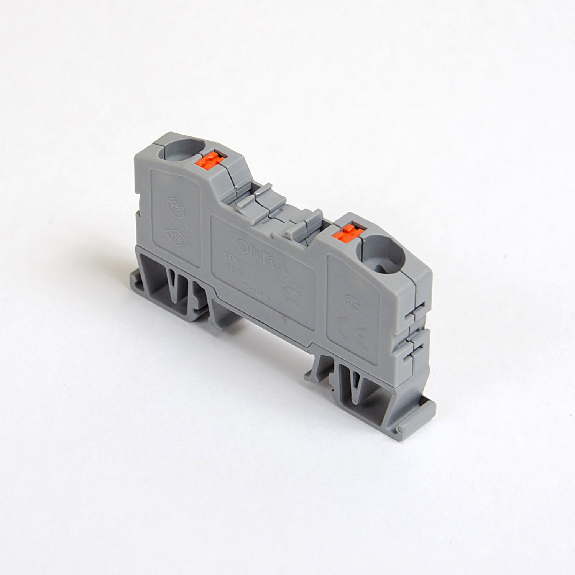 Morsetto di collegamento per guida DIN 10 mm², 2 fili, grigio-Leggi tutto