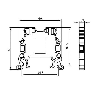 Morsetto di connessione a vite 2,5 mm² per guida DIN, 2 fili, blu-Leggi tutto