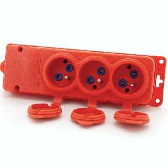 Presa tripla ermetica IP44 250V 16A-Leggi tutto
