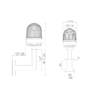 Wandmontiertes Leuchtfeuer 85-250V AC/DC-Beschreibung lesen