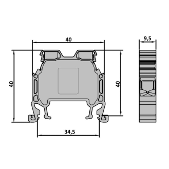 Morsetto di connessione a vite 10 mm² per guida DIN, 2 fili, grigio-Leggi tutto