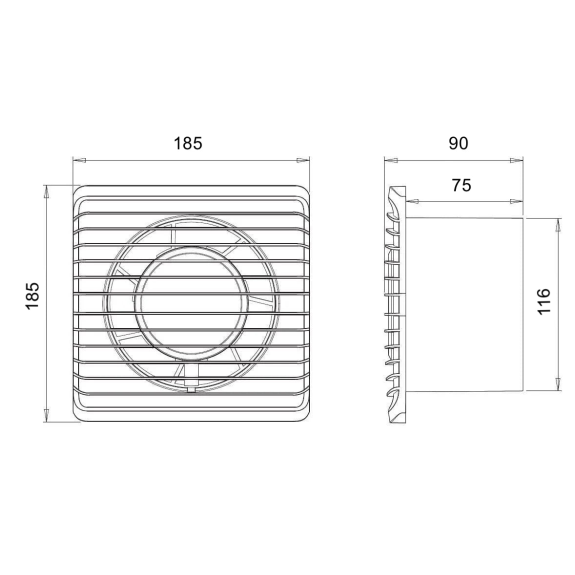Ventilatore assiale a parete da 120 mm per bagno-Leggi tutto