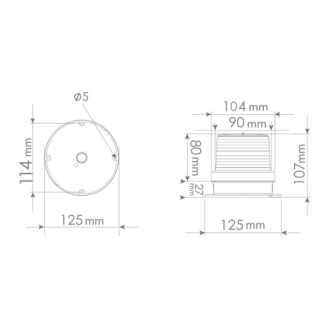 Blaue Deckenleuchte, Durchmesser 90 mm, 5 Beleuchtungsmodi, 10 SMD-LEDs mit Summer, 12-24 V AC/DC-Beschreibung lesen