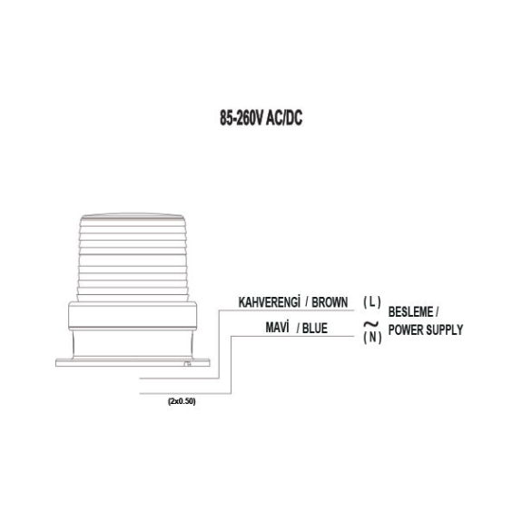 Lampada da soffitto blu, diametro 90 mm, 5 modalità di illuminazione, 10 LED SMD con cicalino, 12-24 V AC/DC-Leggi tutto