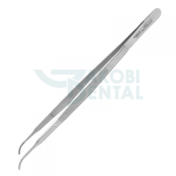 Pinza per tessuti anatomica curva in acciaio inossidabile 180mm-Leggi tutto