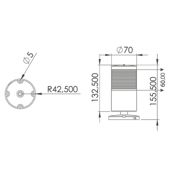 Colonne de signalisation RGB avec buzzer pour montage en saillie-Lire la description
