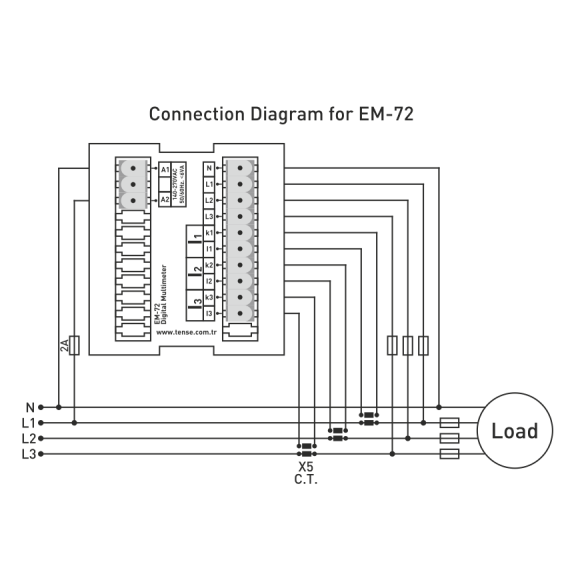Dreiphasen-Digitalmultimeter mit Strom-, Spannungs- und Frequenzanzeige-Beschreibung lesen