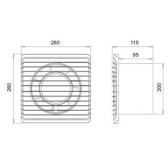 Ventilatore assiale da parete 200 mm per bagno-Leggi tutto