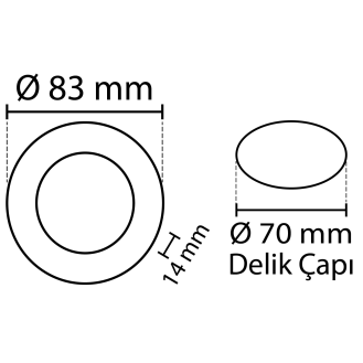 Panneau LED rond encastré 3W 270 lm blanc chaud-Lire la description