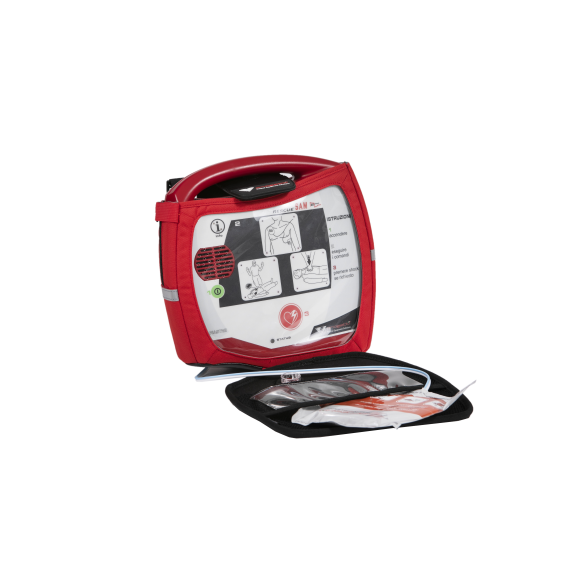 Rescue Sam  DEA semiautomático, compacto y fácil de usar, con instrucciones visuales y por voz que guían cada paso de la reanimación. Configuracion estandar adulto con bolso de trasporte.-Leer más