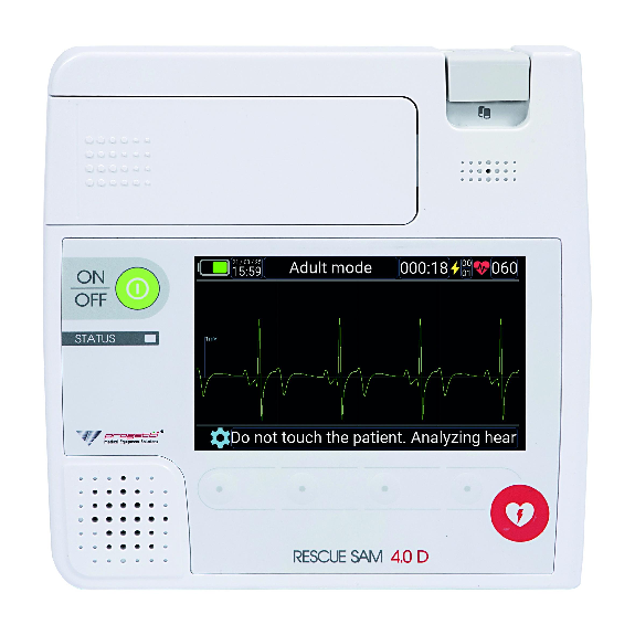 Halbautomatischer Defibrillator mit Sprach- und Bildführung-Beschreibung lesen