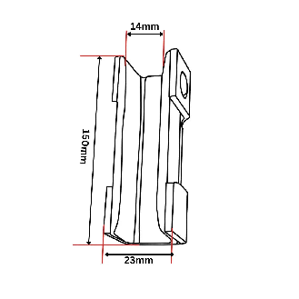 Insert de patin de guidage pliant 150x23x35-Lire la description