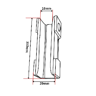 Insert de patin de guidage 150x29x26 mm-Lire la description
