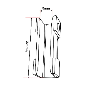 Insert de patin de guidage L = 226 mm, 9 mm-Lire la description