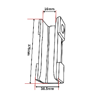Insert de patin de guidage 180x36,5x50 mm-Lire la description