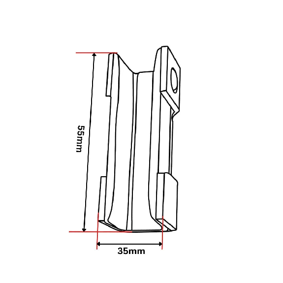 Insert d'onglet court 28 x 35 x 55 mm-Lire la description
