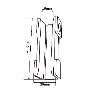 Inserto per pattini guida 150x29x26mm-Leggi tutto