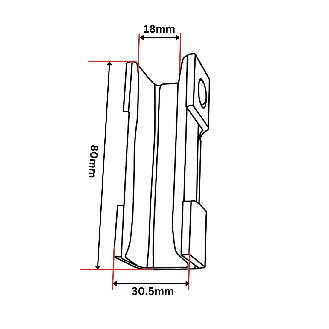 Inserto per pattino guida 80x30,5x26 18mm-Leggi tutto