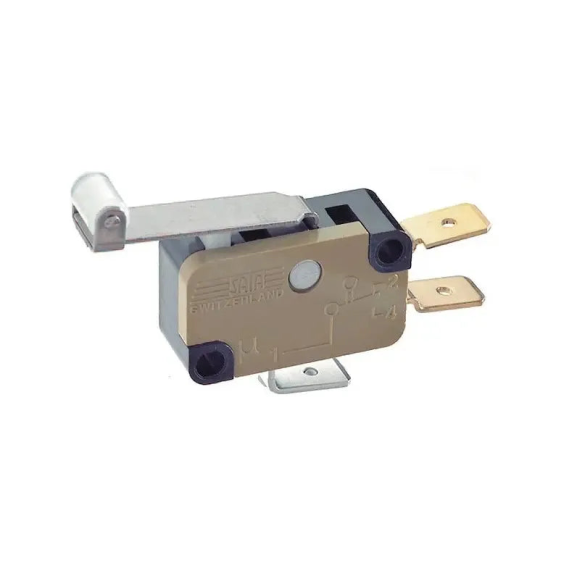Mikroschalter 12A mit Wechslerkontakt und langem Arm mit Rolle-Beschreibung lesen