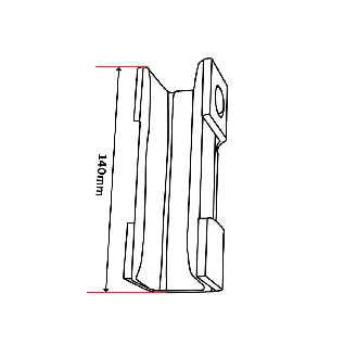 Guide en aluminium 140 mm pour chariot-Lire la description