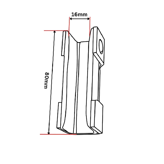 Patin de guidage avec insert PU 80x23x24 mm-Lire la description
