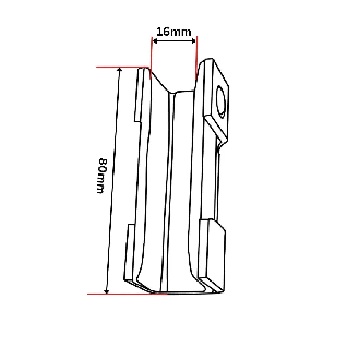 Patin de guidage avec insert PU 80x23x24 mm-Lire la description