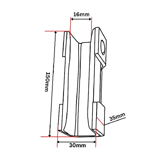 Insert de patin de guidage 150x30x35 mm-Lire la description